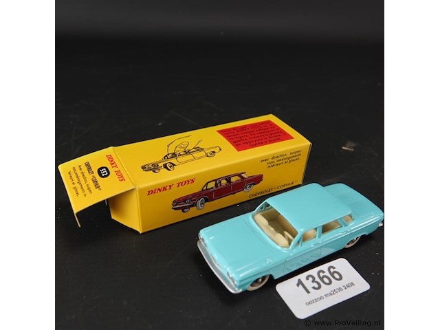 Dinky toys chevrolet corvair nr. 522 atlas in originele doos - afbeelding 1 van  5
