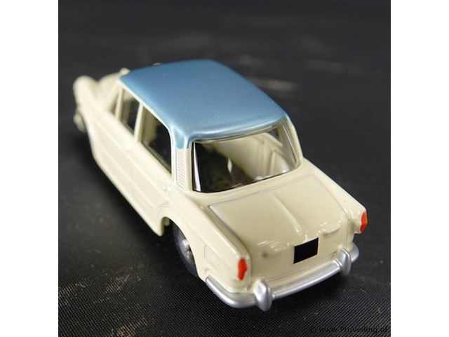 Dinky toys fiat 1200 grande vue beige met blauw dak nr. 531 atlas in originele doos - afbeelding 3 van  5