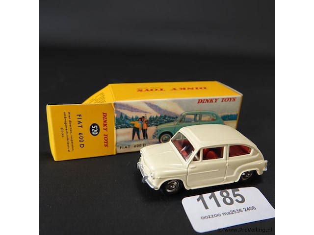 Dinky toys fiat 600 d beige nr. 520 atlas in originele doos - afbeelding 1 van  5