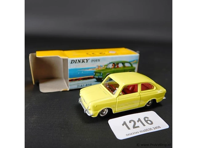 Dinky toys fiat 850 geel nr. 509 atlas in originele doos - afbeelding 1 van  5