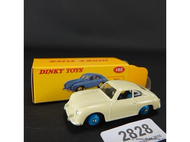 Dinky toys porsche 356a coupé beige nr. 182 - afbeelding 1 van  4