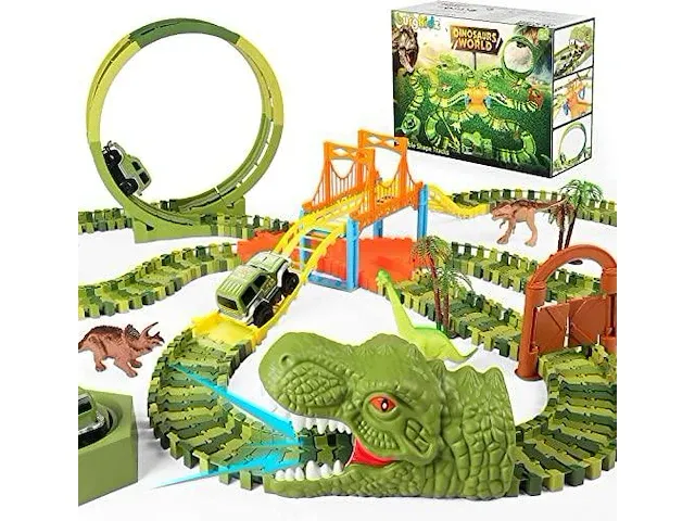 Dinosaurus autoracebaan - afbeelding 1 van  4