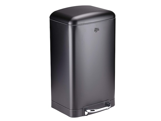 Dirt devil pedaalemmer 20l - prullenbak - rvs - zwart - afbeelding 1 van  5