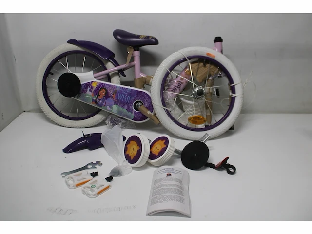 Disney wish kinderfiets meisjes 16 inch paars - afbeelding 2 van  3