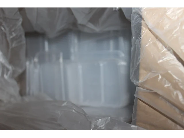 Disposables waaronder gezichtsmaskers, cadeauverpakkingen, bakjes, deksels en traytjes in zes dozen. - afbeelding 4 van  6