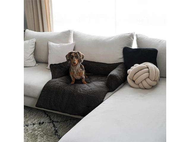 District 70 nuzzle - zachte mand voor op de bank - small: 65 x 75 cm - donker grijs - afbeelding 4 van  4