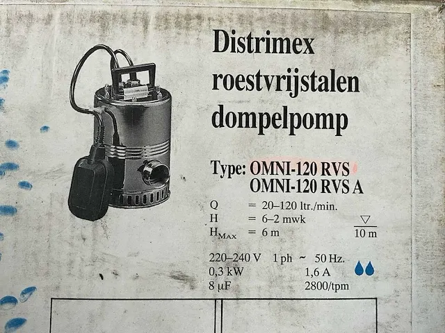 Distrimex omni-120 rvs dompelpomp (5x) - afbeelding 2 van  10