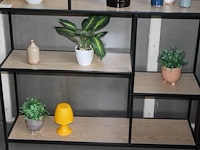 Diverse decoratie in schappenkast. - afbeelding 2 van  2