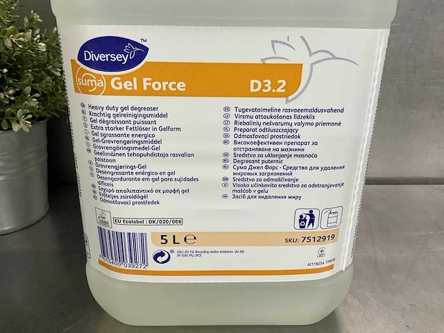 Diversey - suma gel force d3.2 - jerrycan gelreinigingsmiddel (5x) - afbeelding 2 van  2