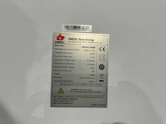 Dmegc - set van 11 zonnepanelen (330 wp) met 1 solax x3-mic-3k-g2 omvormer (3-fase) - afbeelding 4 van  7