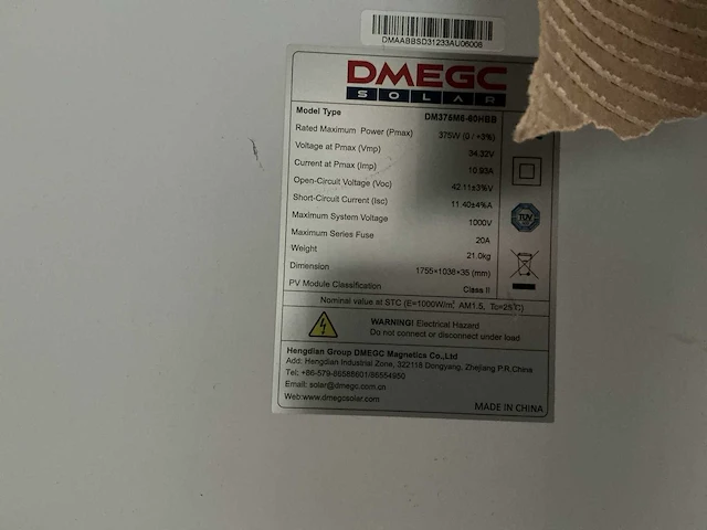 Dmegc dm375m6-60hbb zonnepaneel (30x) - afbeelding 3 van  4