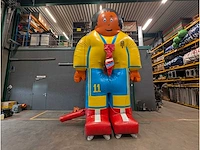 Doelschieten stropdas opblaasbaar (blauw/geel) - afbeelding 2 van  3