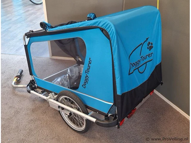 Doggytourer fietsaanhanger | model x | kleur blauw - afbeelding 3 van  5