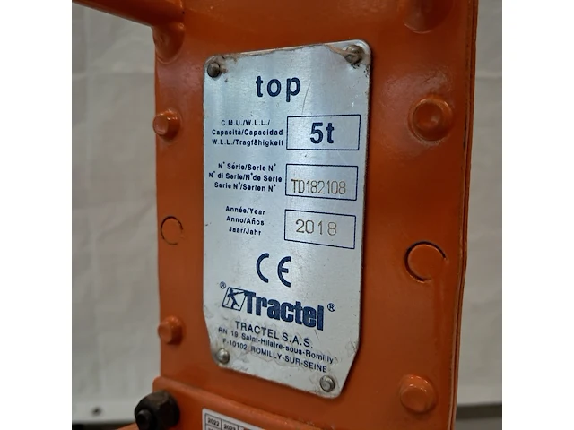 Dommekracht 5t ~, tractel, top bt5, 2019 - afbeelding 6 van  6