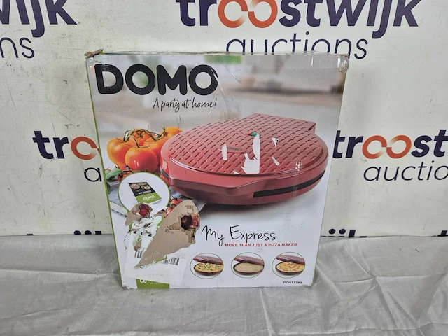 Domo do9177pz pizzamaker 'my express' - pizza oven - ø 32 cm - 1450 w - rood - afbeelding 2 van  2