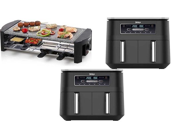 Domo do9189g gourmetset | ninja foodi af300eu dubbele airfryer xxl - afbeelding 1 van  2