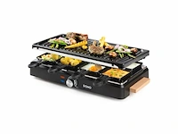 Domo do9261g gourmetset raclette grill hout pfasvrij 1400w zwart - afbeelding 1 van  1
