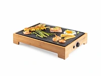 Domo do9271g plancha grill bamboo style 42 x 28 cm houtlook 1800w - afbeelding 1 van  4