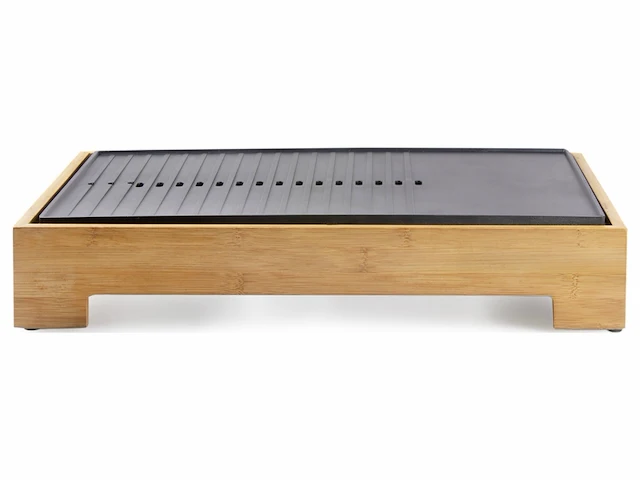 Domo do9271g plancha grill bamboo style 42 x 28 cm houtlook 1800w - afbeelding 3 van  4