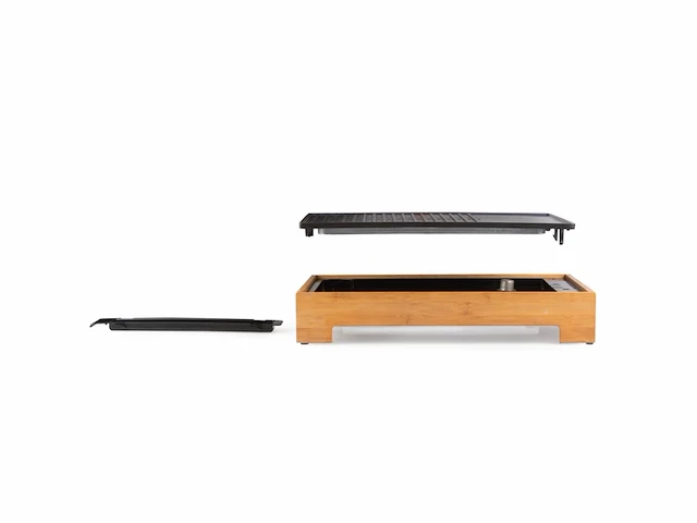 Domo do9271g plancha grill bamboo style 42 x 28 cm houtlook 1800w - afbeelding 4 van  4