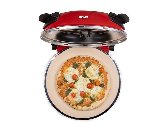 Domo do9284pz my express pizza pizza oven pizzamaker keramische steen 32 cm diameter 400c rood - afbeelding 2 van  5