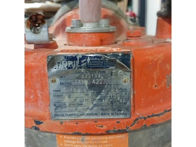 Dompelpomp bouw 72m3 400v ~ proril, tank 422, bouwjaar 2022 - afbeelding 7 van  10