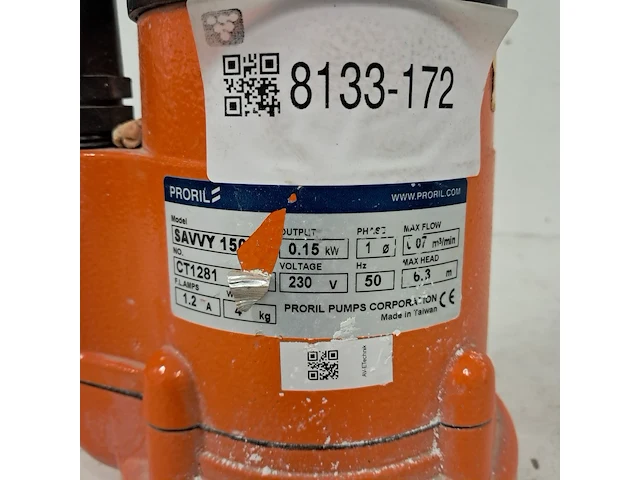Dompelpomp vlak 4,2m³ 230v, proril, savvy 150, 2018 - afbeelding 4 van  4