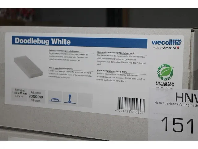 Doodlebug pads white met afmeting 11,5 x 25 cm. 20 stuks in 2 dozen. - afbeelding 2 van  2
