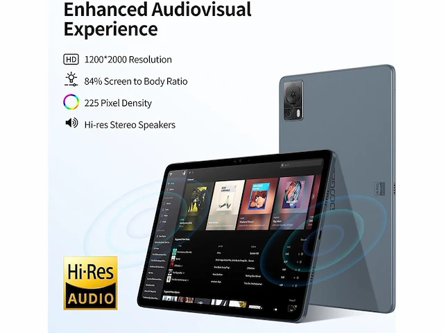 Doogee t20s tablet wifi+4g 8gb/128gb zwart - afbeelding 3 van  4