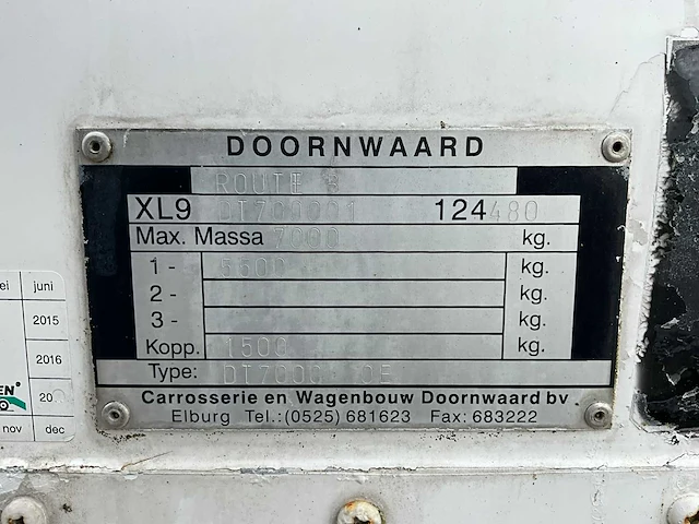 Doornwaard dt 7000 oe gesloten be oplegger - afbeelding 14 van  21
