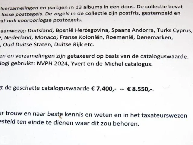 Doos getax € 7.400,00- € 8.550,00 , postzegelcollecties diverse landen - afbeelding 2 van  7