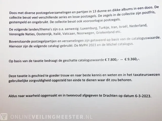 Doos getax € 7.800,00 - € 9.360,00 , postzegelcollecties diverse landen - afbeelding 6 van  9