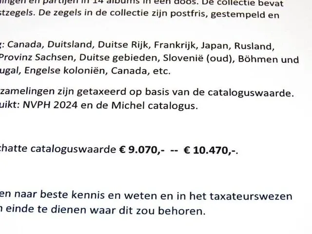 Doos getax € 9.070,00 - € 10.470,00 , postzegelcollecties diverse landen - afbeelding 2 van  8