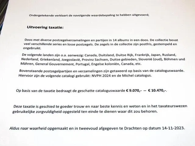 Doos getax € 9.070,00 - € 10.470,00 , postzegelcollecties diverse landen - afbeelding 3 van  8