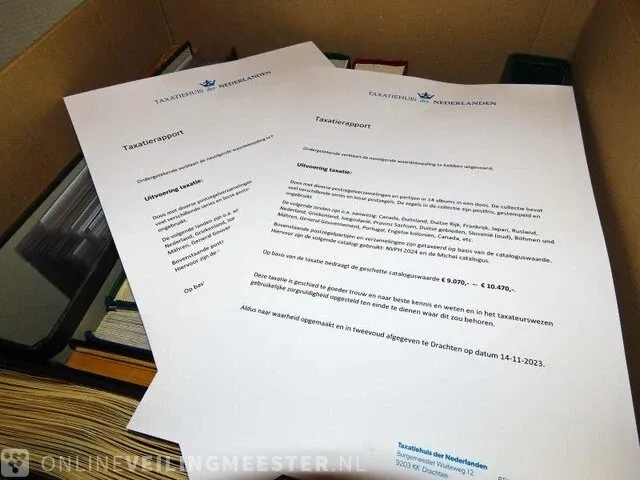 Doos getax € 9.070,00 - € 10.470,00 , postzegelcollecties diverse landen - afbeelding 8 van  8