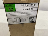 Doos met 100 stuks torx 40 bouten voorzien van borgtandflens m8 x 16 (20x) - afbeelding 1 van  5
