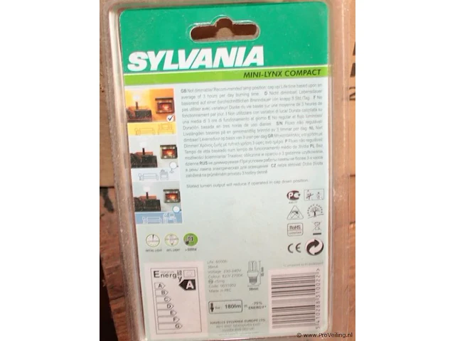 Doos spaarlampen sylvania mini-lynx 5w - afbeelding 2 van  4