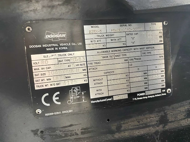 Doosan - b35x-5 - vorkheftruck - afbeelding 5 van  6