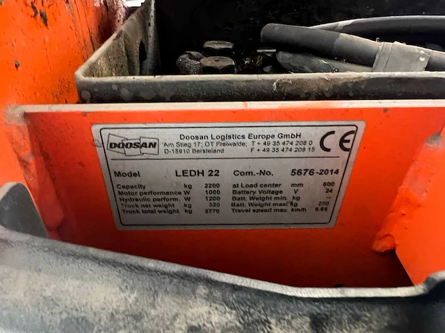 Doosan - ledh22 - elektrische palletwagen - afbeelding 5 van  6