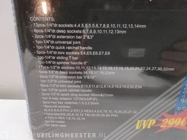 Doppenset in koffer f-tools, zilver - afbeelding 2 van  3