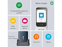 Doro 2820 eenvoudige klaptelefoon voor senioren 4g blauw/wit - afbeelding 4 van  6