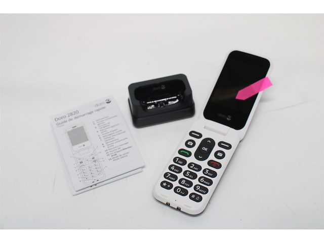 Doro 2820 eenvoudige klaptelefoon voor senioren 4g blauw/wit - afbeelding 5 van  6