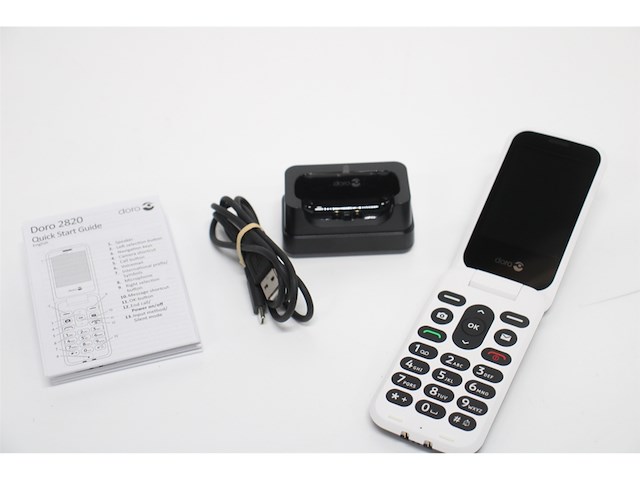 Doro 2820 eenvoudige klaptelefoon voor senioren 4g blauw/wit - afbeelding 5 van  7