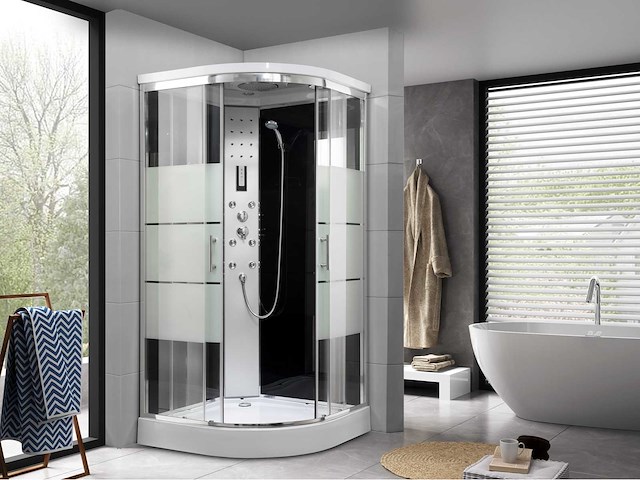 Douchecabine - vonato - massage retreat - met schuifdeur halfrond met massagejets - afbeelding 1 van  1