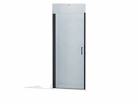 Douchedeur 60x200cm veiligheidsglas anti kalk profiel mat zwart - afbeelding 1 van  4