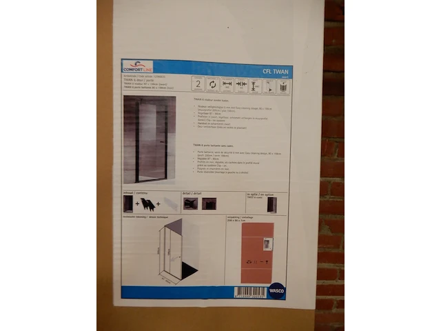 Douchedeur comfortline, twan, zwart, 200x90 - afbeelding 3 van  3