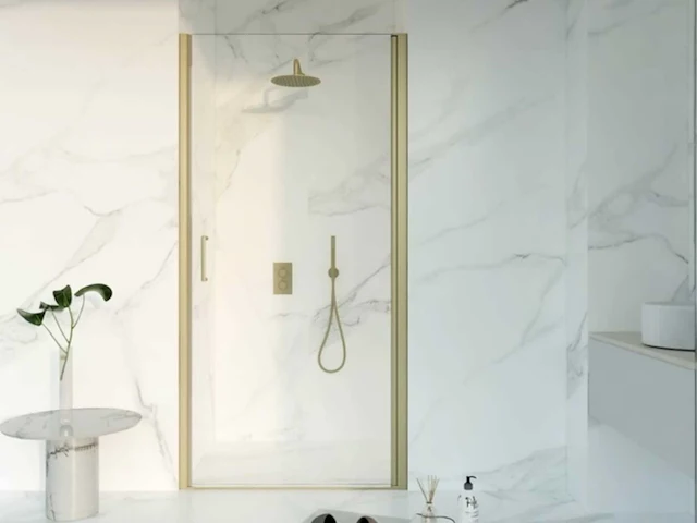 Douchedeur easy clean geborsteld messing - afbeelding 1 van  2