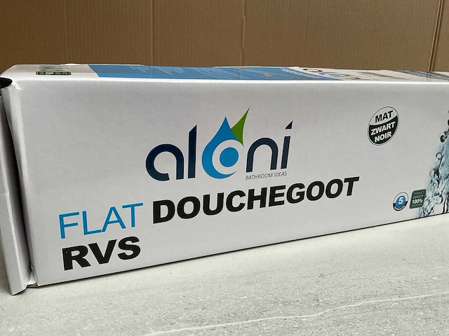 Douchegoot flat mat zwart 60 cm - afbeelding 3 van  3