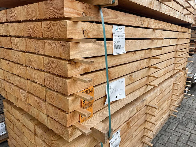 Douglas balken fijnbezaagd 3000x200x75mm (20x) - afbeelding 4 van  4