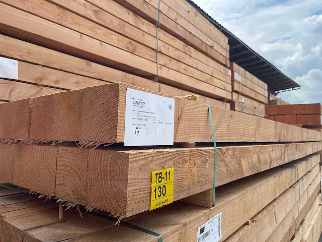 Douglas balken fijnbezaagd 5000x150x150mm (14x) - afbeelding 4 van  4